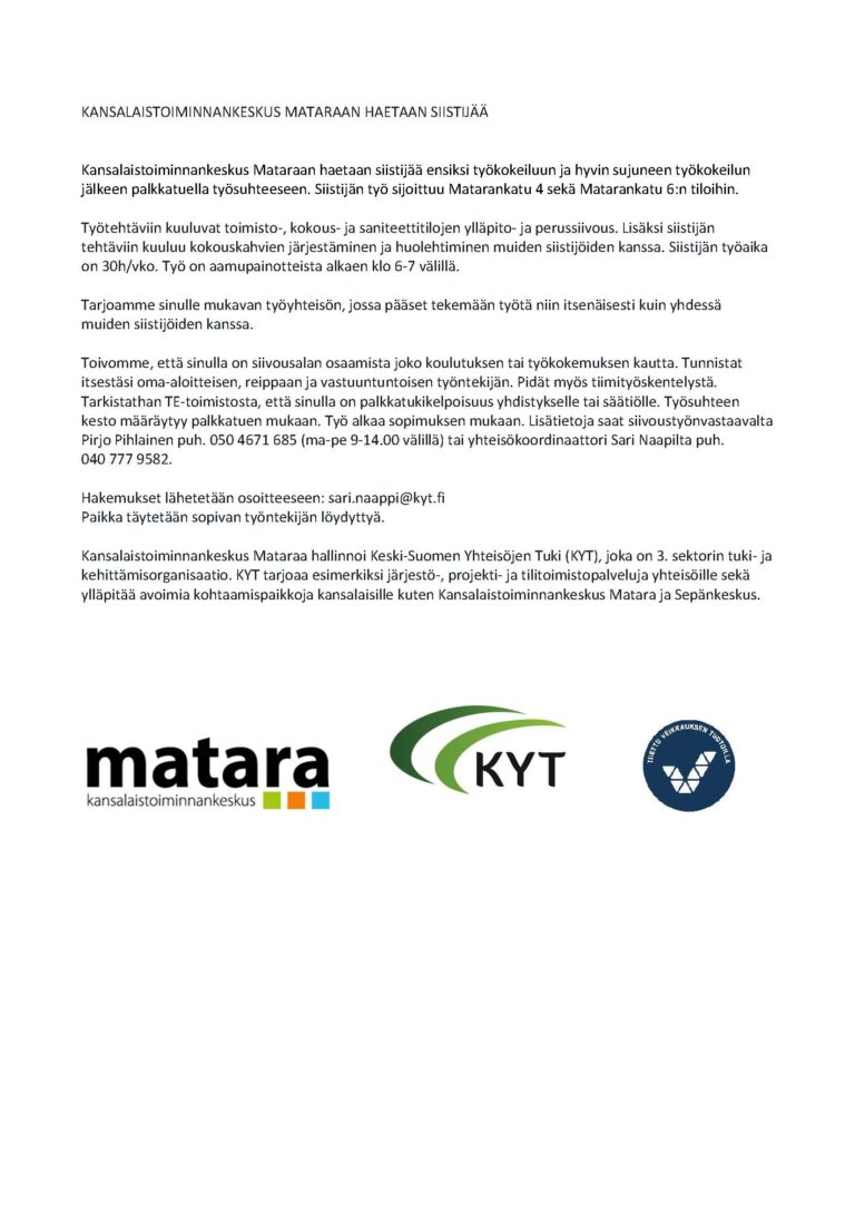 Siistijän paikka tammikuu 2019 kuva