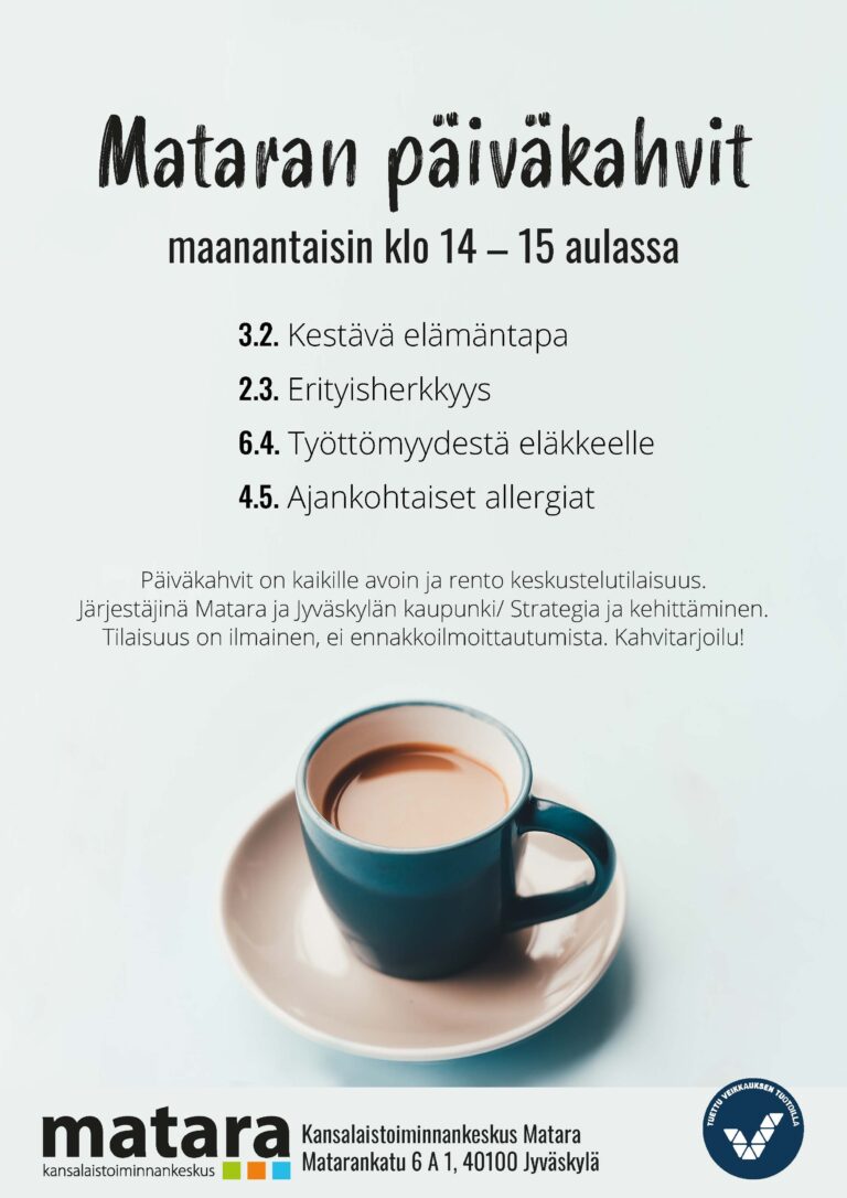 Mataran päiväkahvien esite