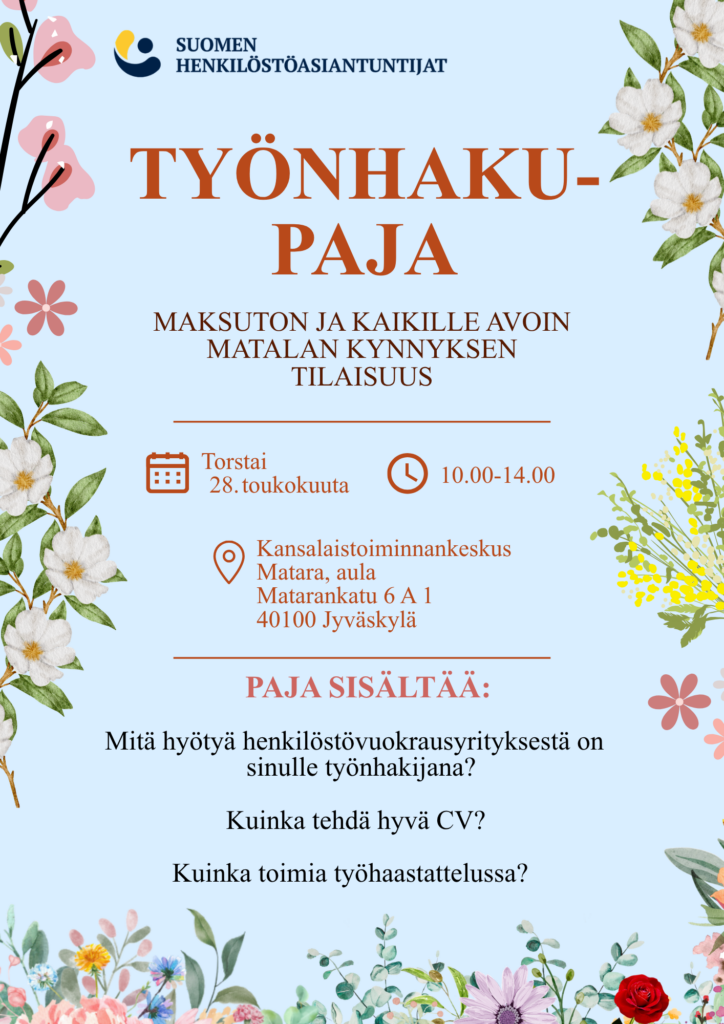 Työnhakupajan tapahtumamainos